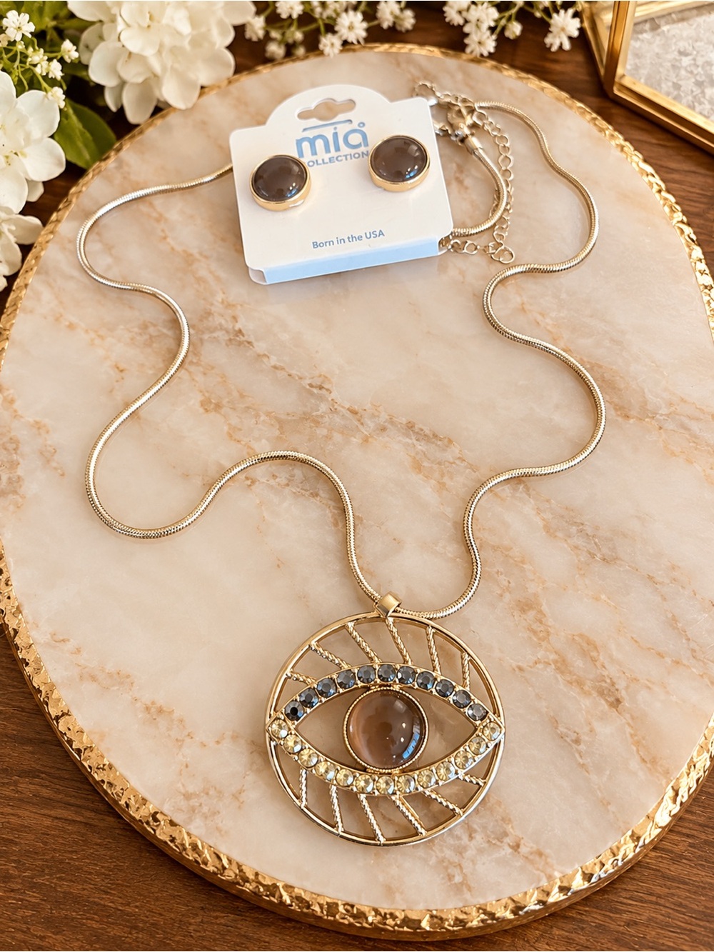 Mia Collection Evil Eye Long necklace Set